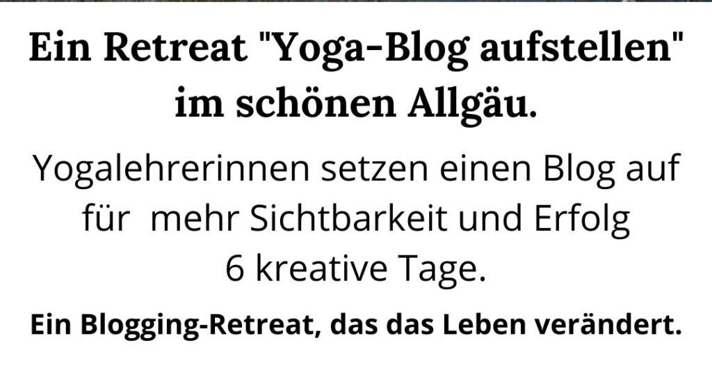 Retreat - Yogablog aufstellen